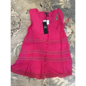 Dolce Cabo Sleeveless Lightweight Hot Pink Blouse Sz M NWT